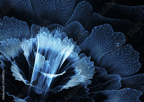 Blue futuristic flower
