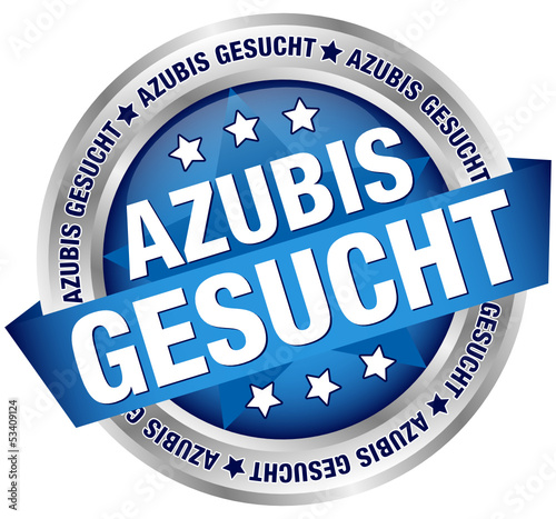 Button Banner "Azubis gesucht" blau/silber