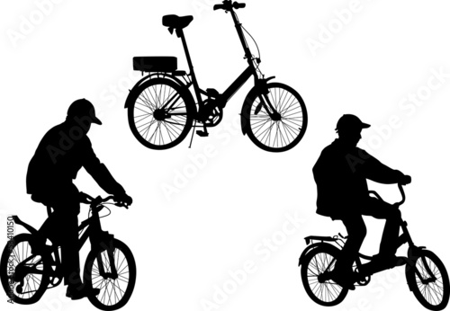 two bicyclists and bicycle