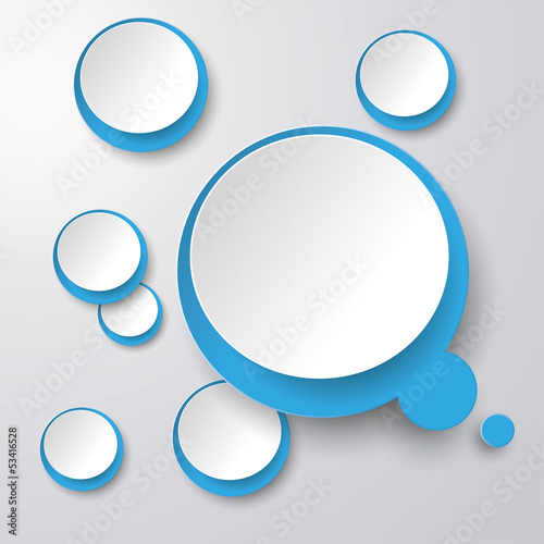 Blue White Thought Bubble With Circles 2