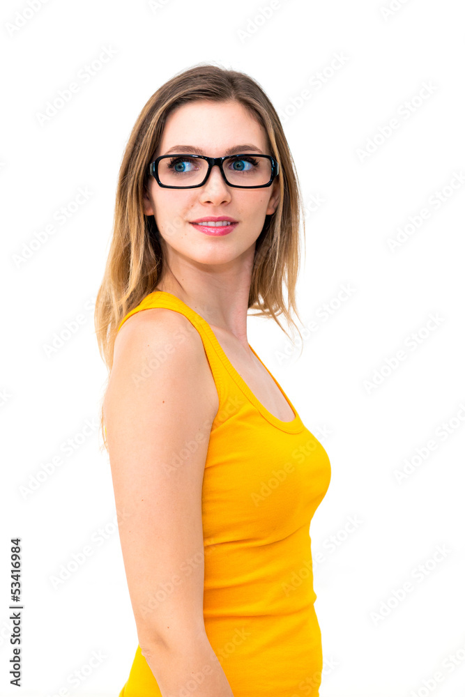 beautiful business woman wearing glasses beautiful business woman wearing glasses