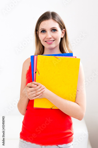 woman with a folder
