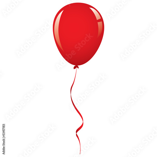 vector red balloon ribbon