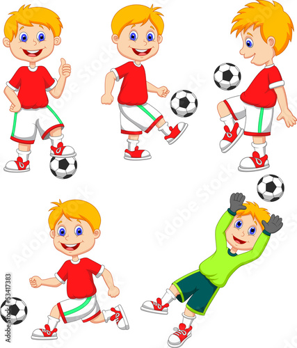 Boy playing soccer