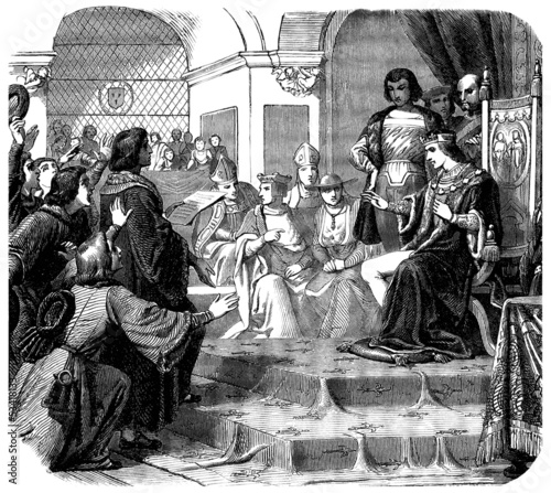 French King : Court scene - begining 16th century photo