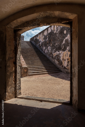 Stairs at Fort San Felipe del Morro, Puerto Rico..