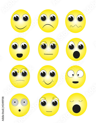 emoticon con varie espressioni facciali