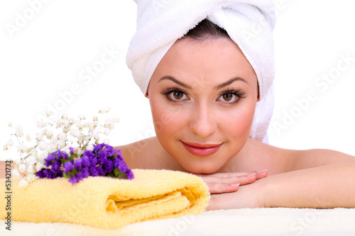 Beautiful young woman with ...