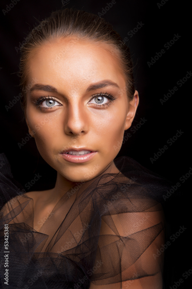 Fashion portrait of a beautiful blonde woman with blue eyes Fashion portrait of a beautiful blonde woman with blue eyes