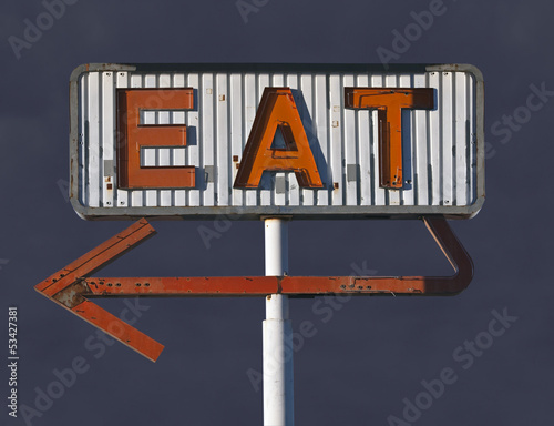Vintage Eat Arrow Sign with...