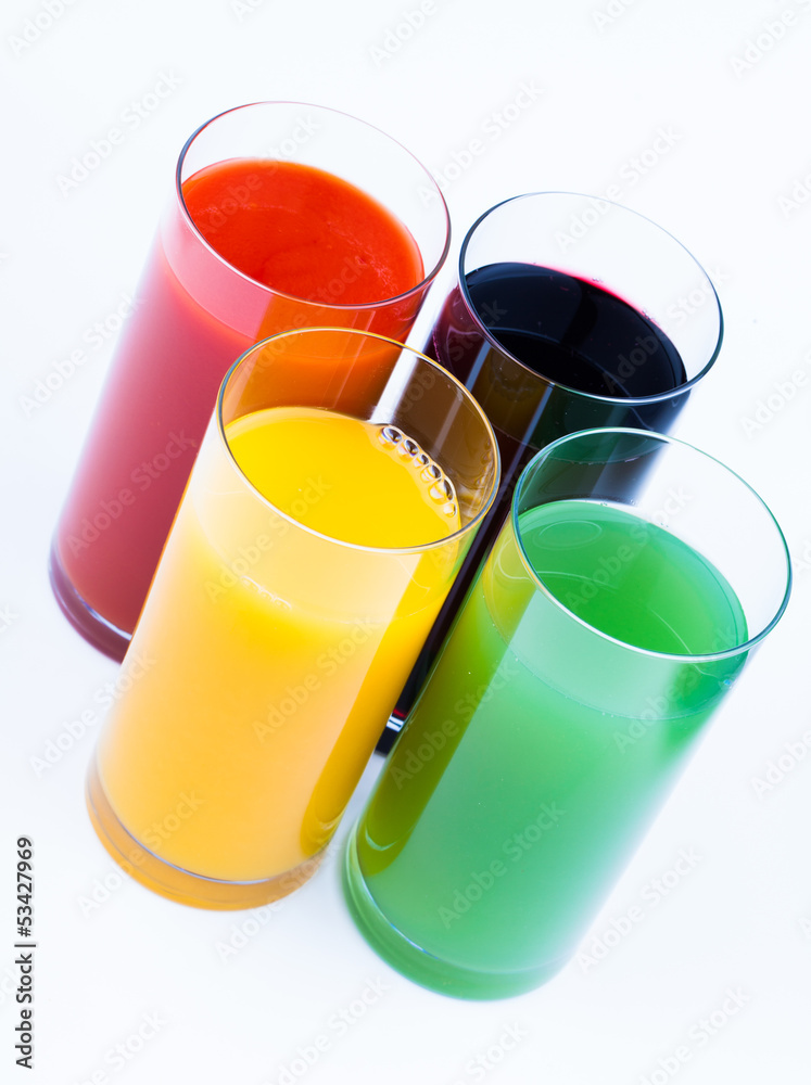 Fresh juices isolated on white Fresh juices isolated on white