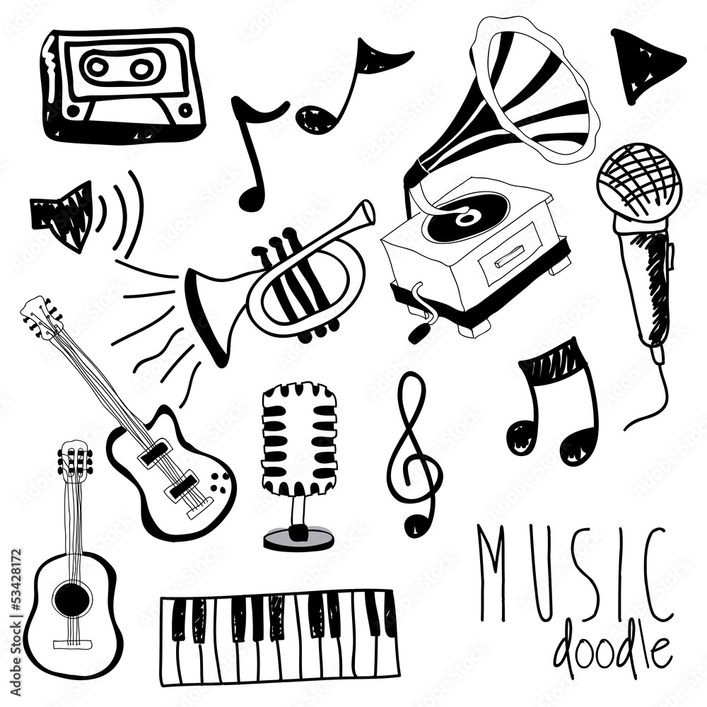 Naklejka premium music doddle