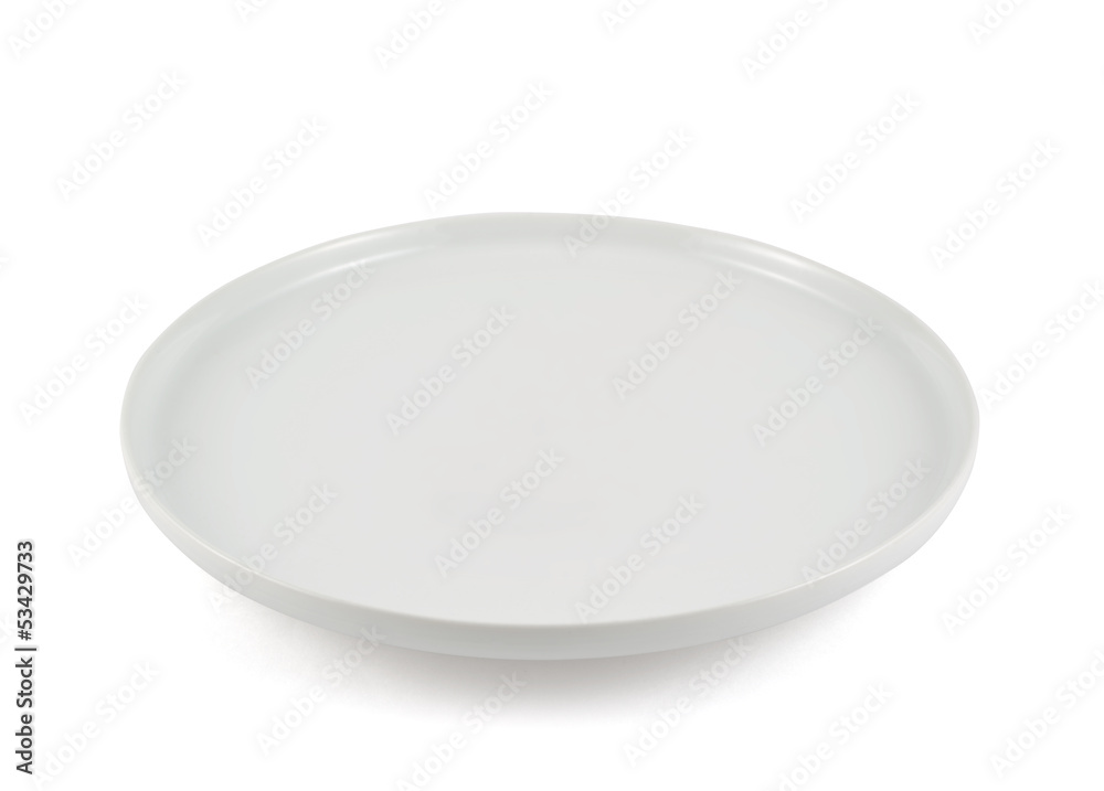Empty ceramic white plate isolated Empty ceramic white plate isolated