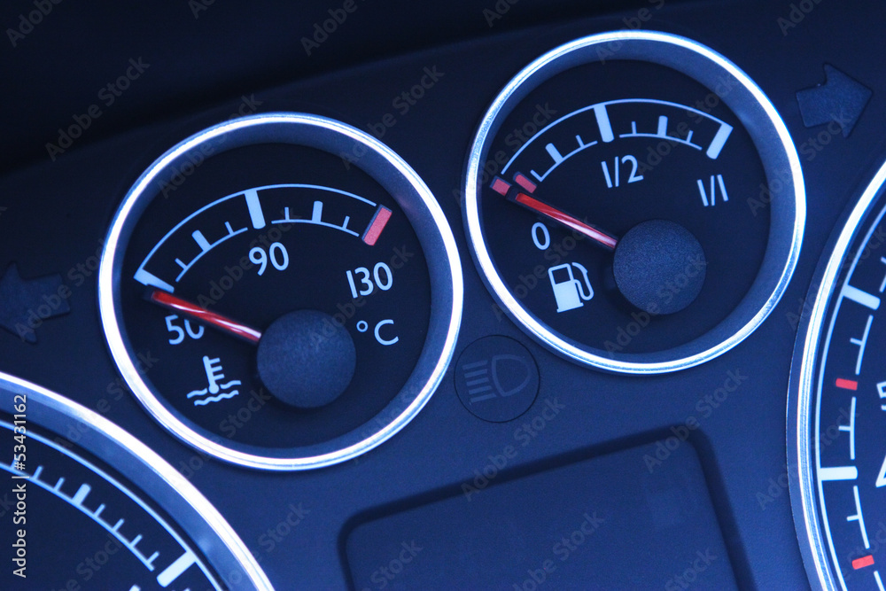 Fototapeta premium Temperature and Fuel Indicators