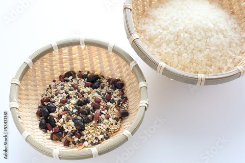 japanese cuisine, gokoku rice mixed grain photo