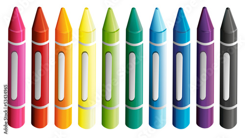 A set of colorful crayons