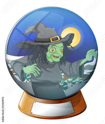 A witch inside the crystal ball