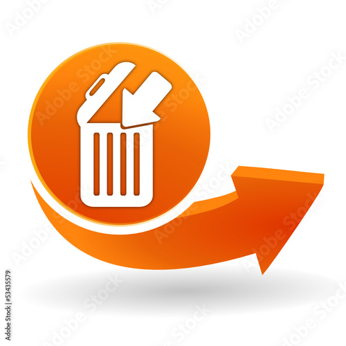 jeter à la corbeille sur bouton web orange