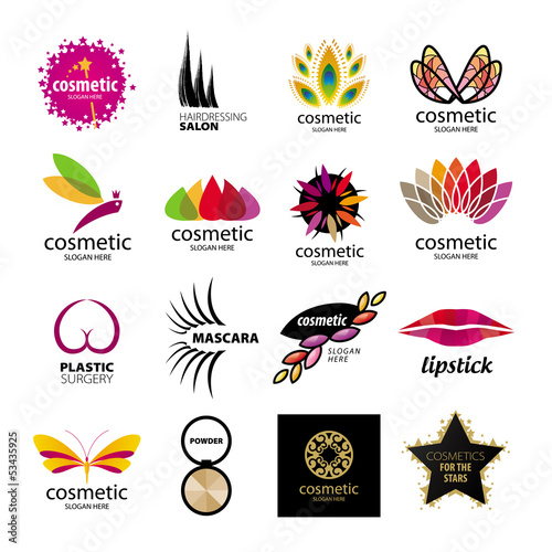 Collection of vector logos for cosmetics and body care