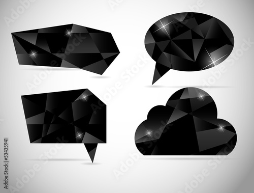 Abstract beautiful diamond speech bubble vector illustration