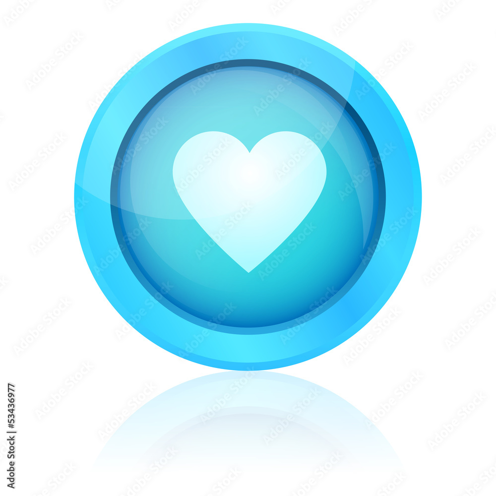 Blue vector heart button Blue vector heart button
