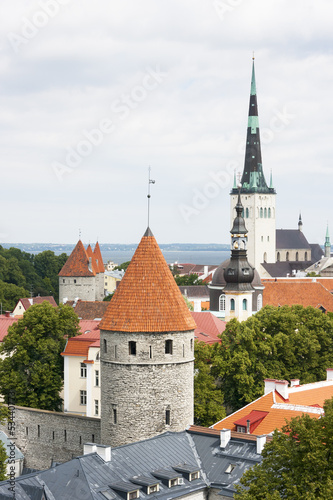 Summer view of the Old Town of Tallinn, Estonia