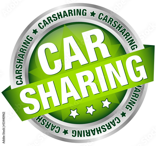 Button Banner "Carsharing" grün/silber