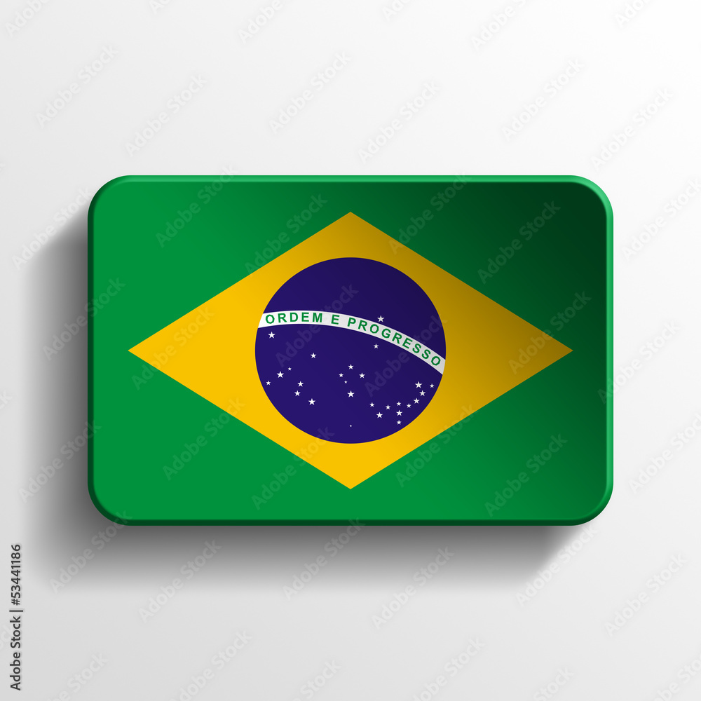 Obraz premium brazil 3d button