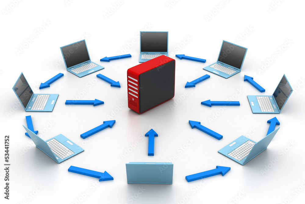 Computer network isolated on white background Computer network isolated on white background