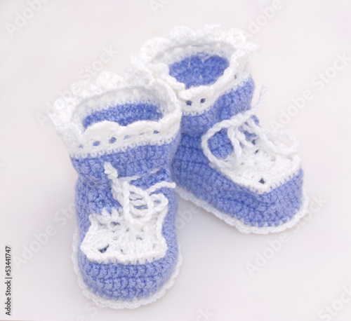 Knitted baby's bootees