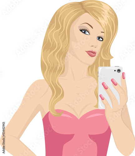 Woman and phone
