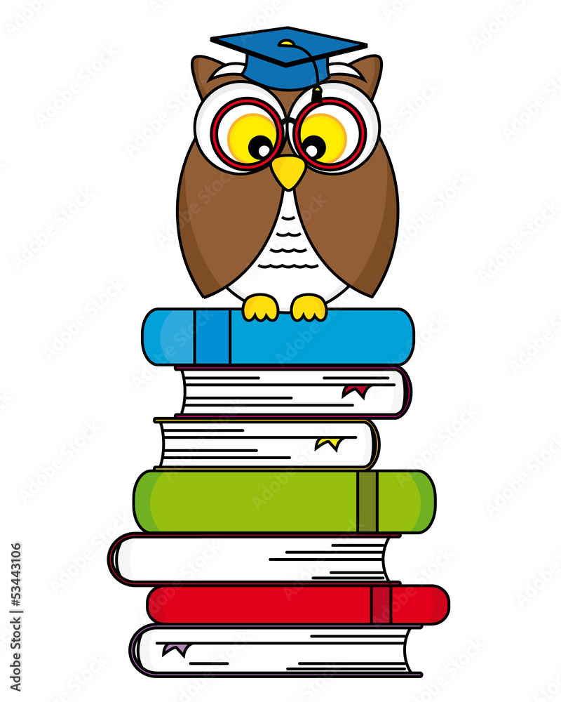 back to school. Owl with glasses and graduation cap back to school. Owl with glasses and graduation cap