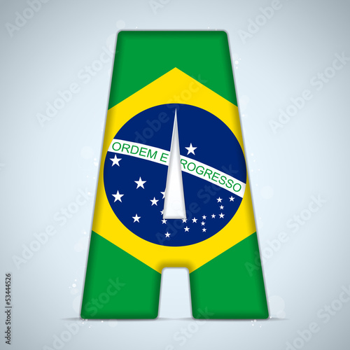 Brazil Flag Brazilian Alphabet Letters Words