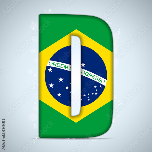 Brazil Flag Brazilian Alphabet Letters Words