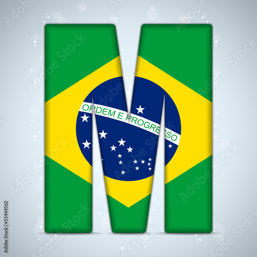 Brazil Flag Brazilian Alphabet Letters Words
