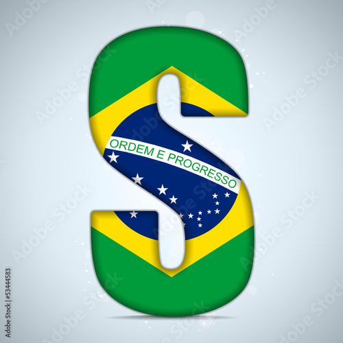 Brazil Flag Brazilian Alphabet Letters Words