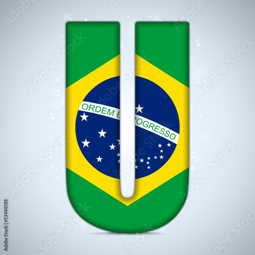 Brazil Flag Brazilian Alphabet Letters Words