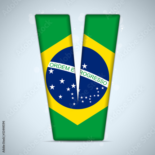 Brazil Flag Brazilian Alphabet Letters Words