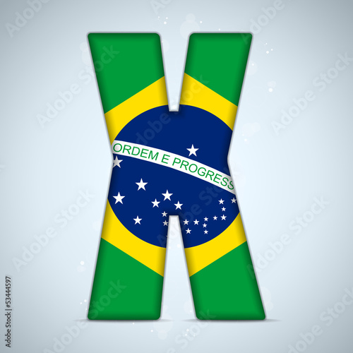 Brazil Flag Brazilian Alphabet Letters Words