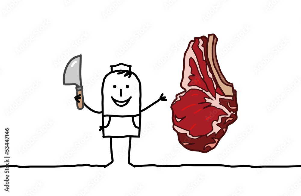 man & beef