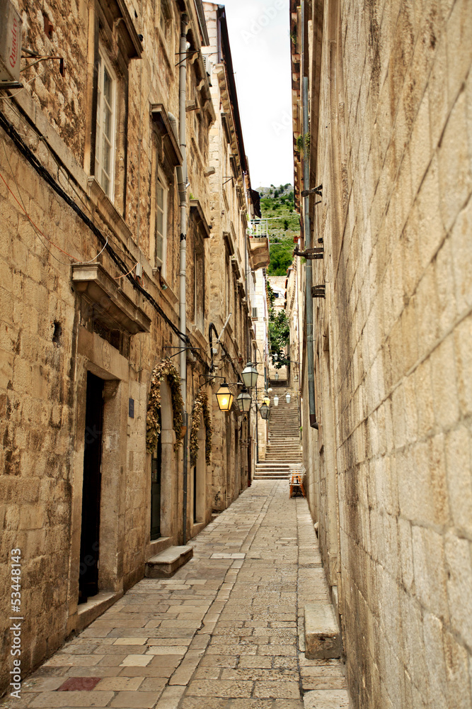 Dubrovnik side alley at dawn