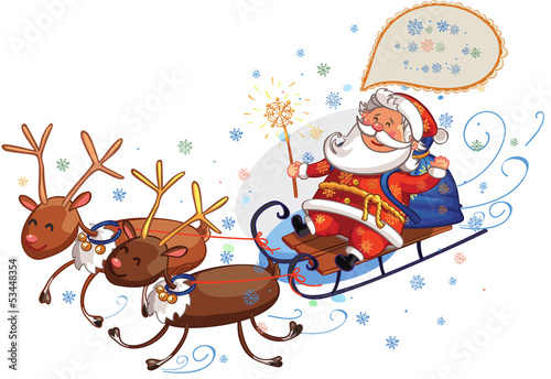 Santa Claus reindeer sleigh