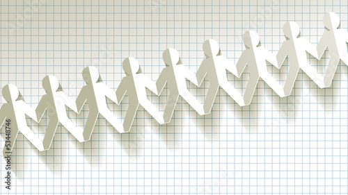 Papier Männchen weiss kariertes Hintergrund Caro