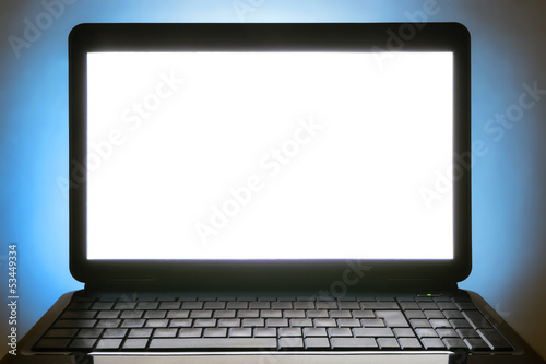 black laptop blank screen and no sign keyboard © ThomasLENNE