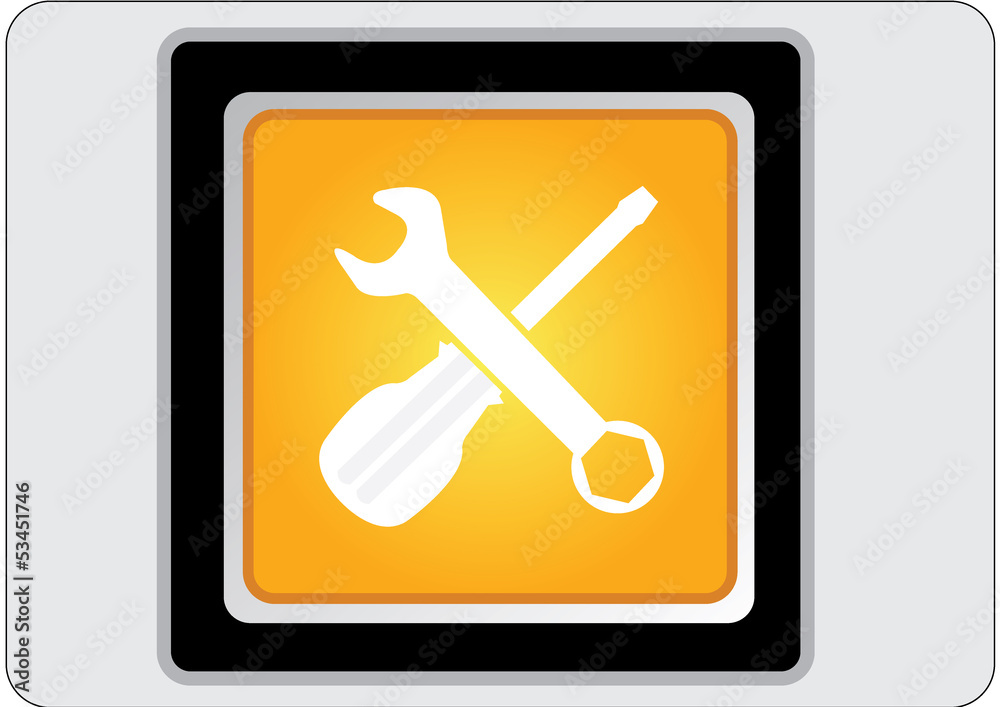 tools yellow square web icon tools yellow square web icon