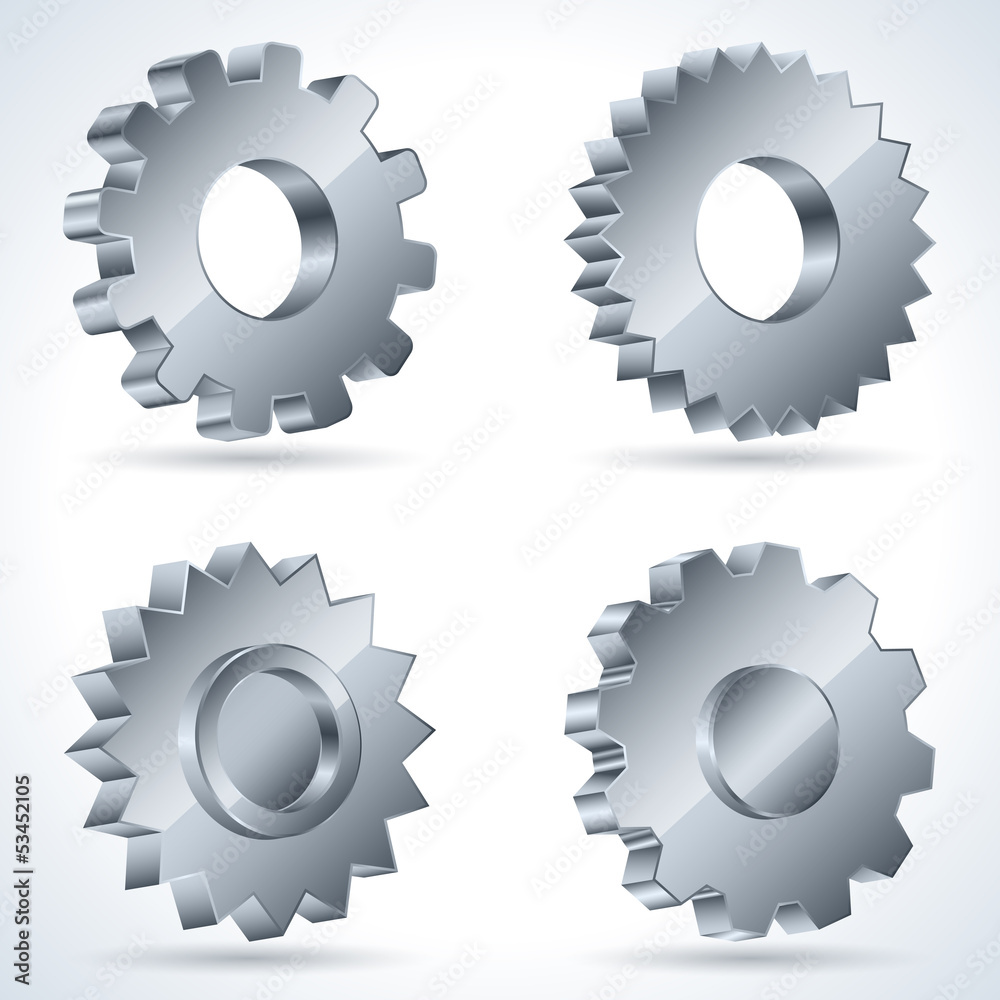 3d gears vector set