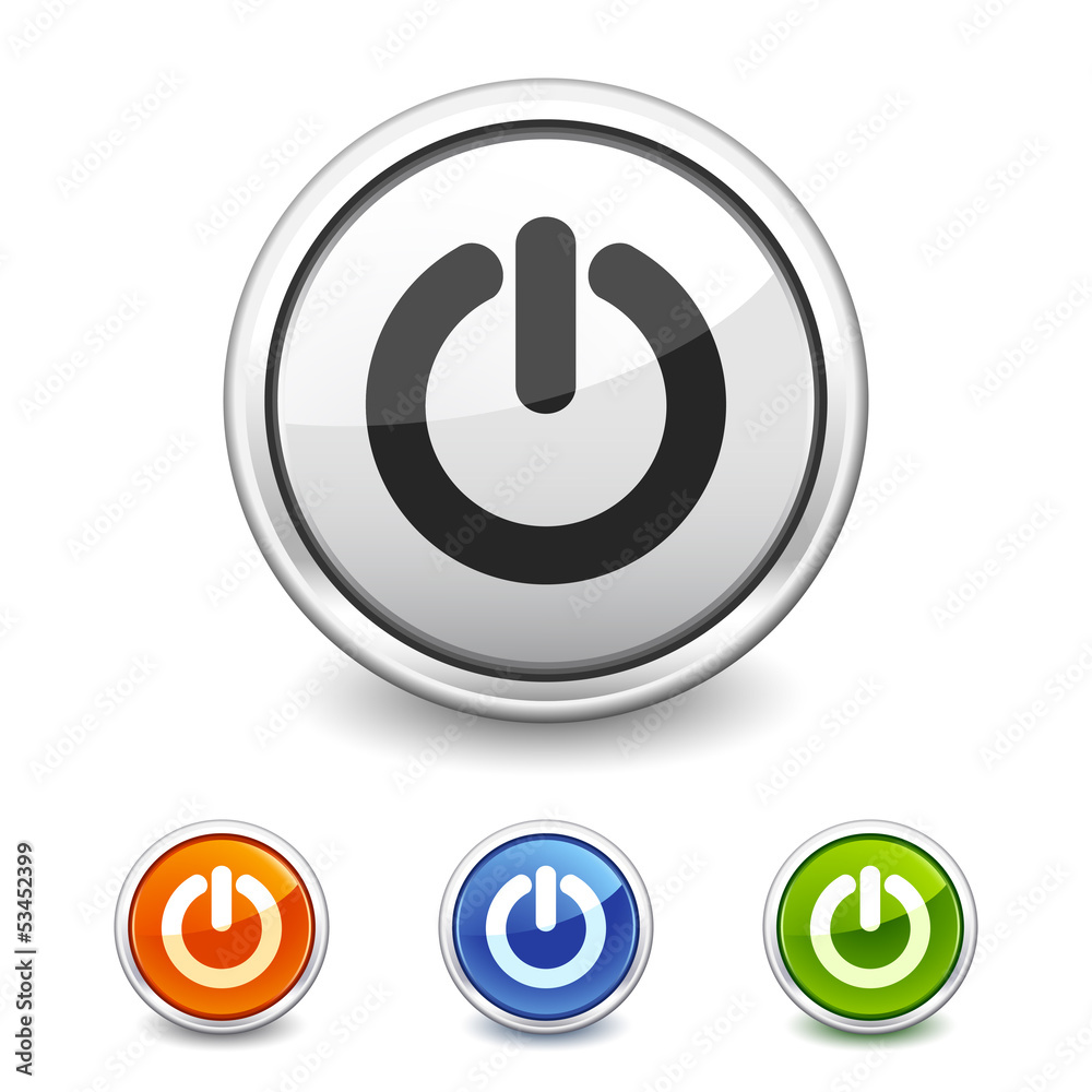 power button in four colors power button in four colors
