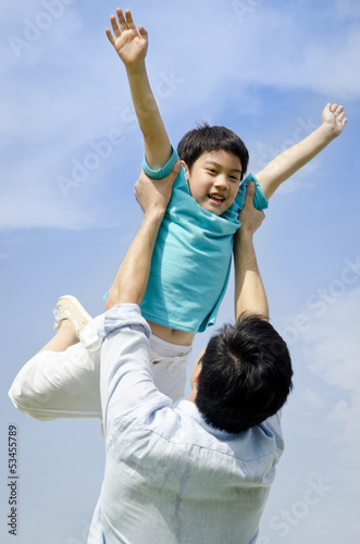 Happy young boy with smile on his face