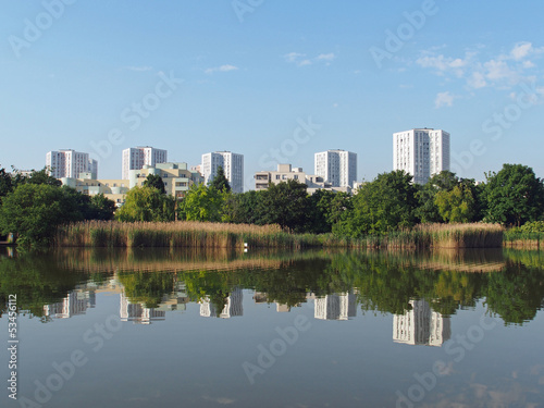 Canvas Print Nanterre seen from Malraux park , june 2013