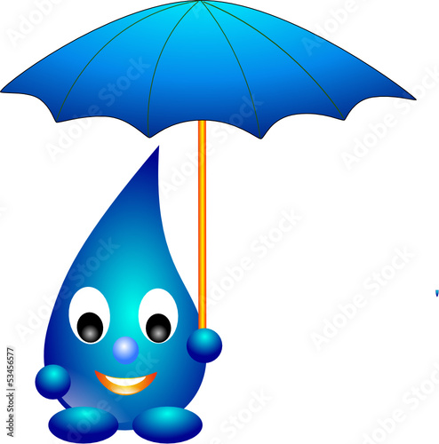 Wassertropfen mit Regenschirm